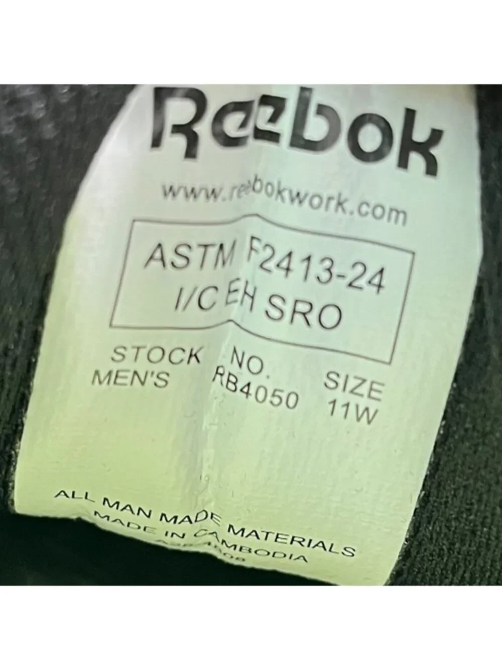 Reebok Sublite Cushion Men Size 11E Black Orange Composite Toe Safety Work Shoes